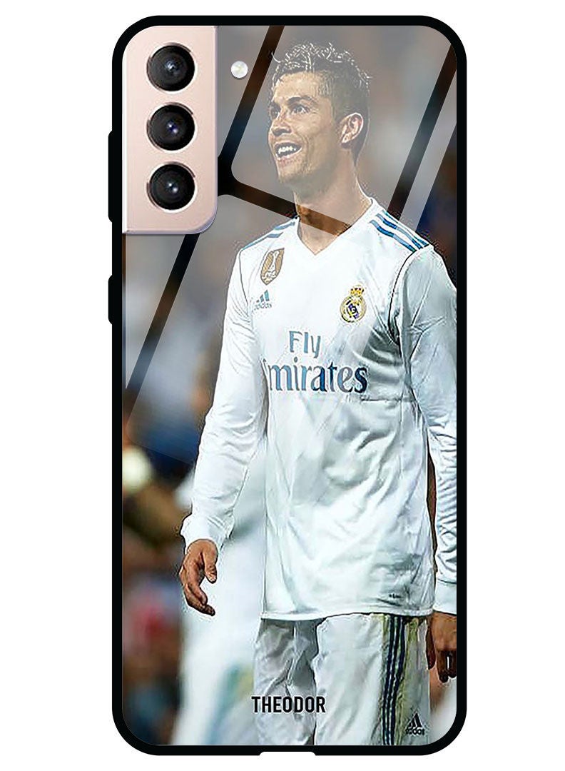 Theodor Protective Tempered Glass Case Cover Samsung Galaxy S21 PLUS  Ronaldo Smiling - Image 1