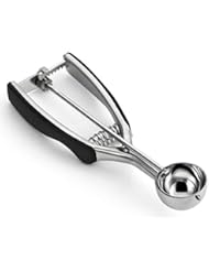 Spring Chef Spring Chef Cookie Scoop, Premium 18/8 Stainless Steel Disher with Soft Grip, Spring Loaded with Trigger Release for  - Image 1