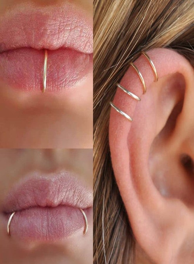 QWALIT حلقات أنف مزيفة من كوالت، حلقات أنف مزيفة للنساء، ثقب أنف مزيف، حلقات أنف مزيفة، حلقات أنف مزيفة، أقراط صغيرة مزيفة، حلقات ذهبية - Image 4