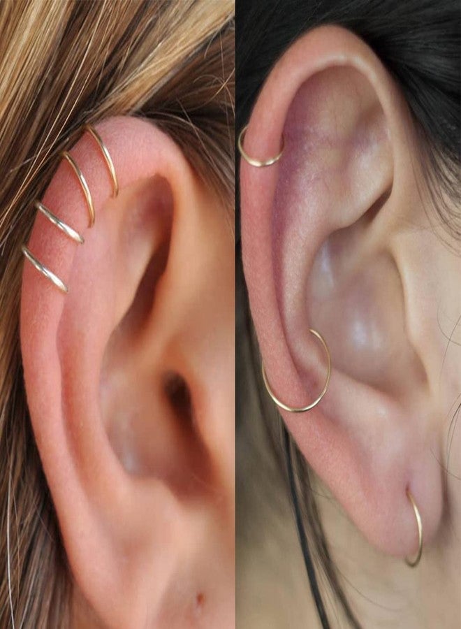 QWALIT حلقات أنف مزيفة من كوالت، حلقات أنف مزيفة للنساء، ثقب أنف مزيف، حلقات أنف مزيفة، حلقات أنف مزيفة، أقراط صغيرة مزيفة، حلقات ذهبية - Image 3