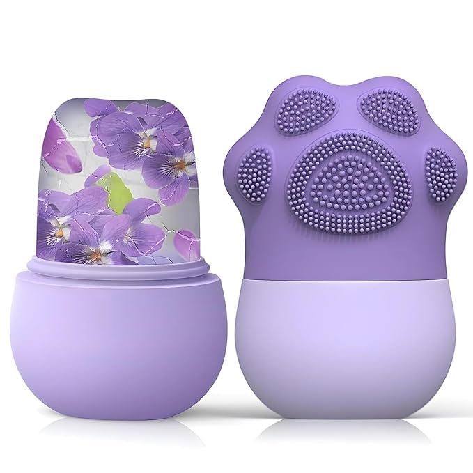 VALKYRIE Ice Roller With Scrubber For Face Eyes and Neck To Brighten Skin Enhance Your Natural GlowReusable Facial Treatment to Tighten Tone Skin DePuff The Eye Area PURPLEPRIMIUM - Image 1