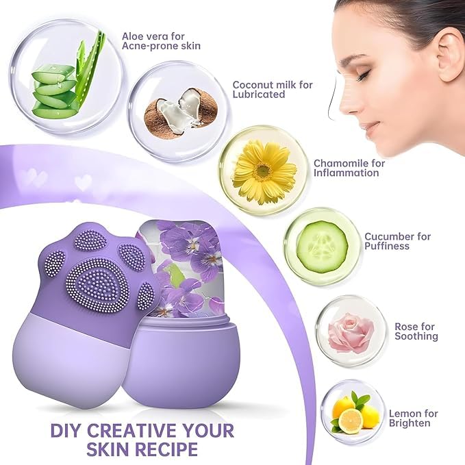 VALKYRIE Ice Roller With Scrubber For Face Eyes and Neck To Brighten Skin Enhance Your Natural GlowReusable Facial Treatment to Tighten Tone Skin DePuff The Eye Area PURPLEPRIMIUM - Image 3