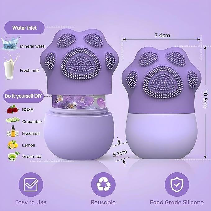 VALKYRIE Ice Roller With Scrubber For Face Eyes and Neck To Brighten Skin Enhance Your Natural GlowReusable Facial Treatment to Tighten Tone Skin DePuff The Eye Area PURPLEPRIMIUM - Image 5