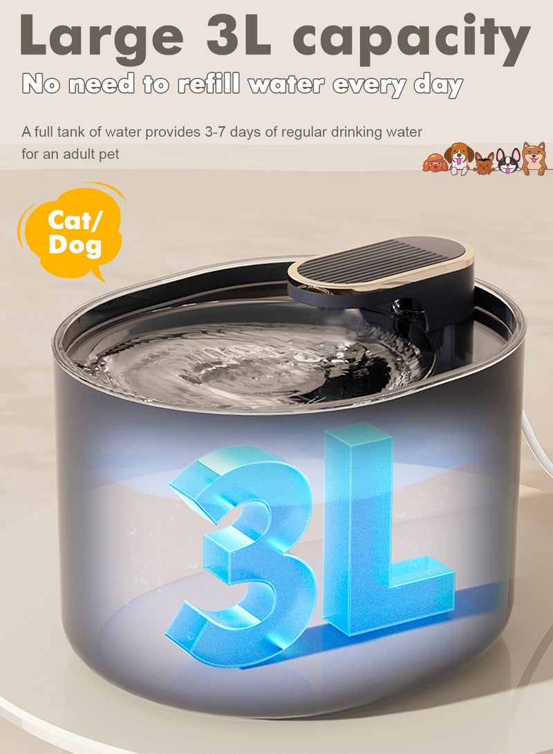 كيدل نافورة مياه للقطط بسعة كبيرة 3 لتر موزع مياه ذكي للحيوانات الأليفة خزان مياه دوران تلقائي صامت للقطط والكلاب - Image 3
