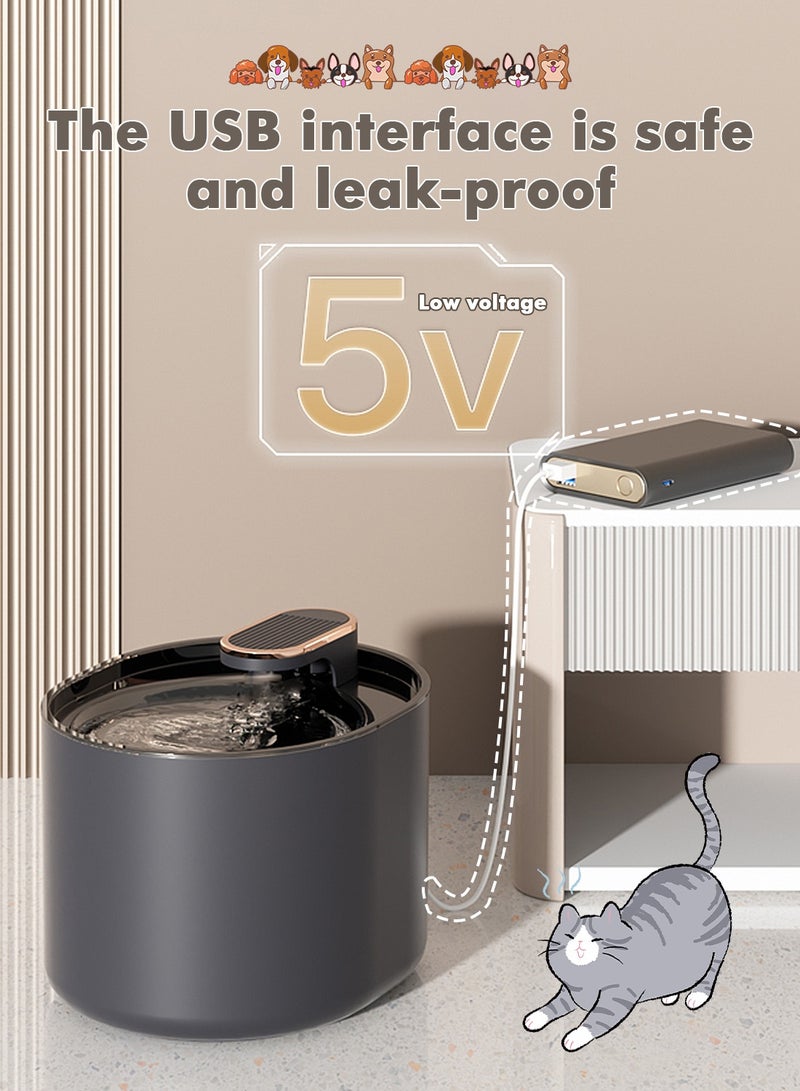 كيدل نافورة مياه للقطط بسعة كبيرة 3 لتر موزع مياه ذكي للحيوانات الأليفة خزان مياه دوران تلقائي صامت للقطط والكلاب - Image 2