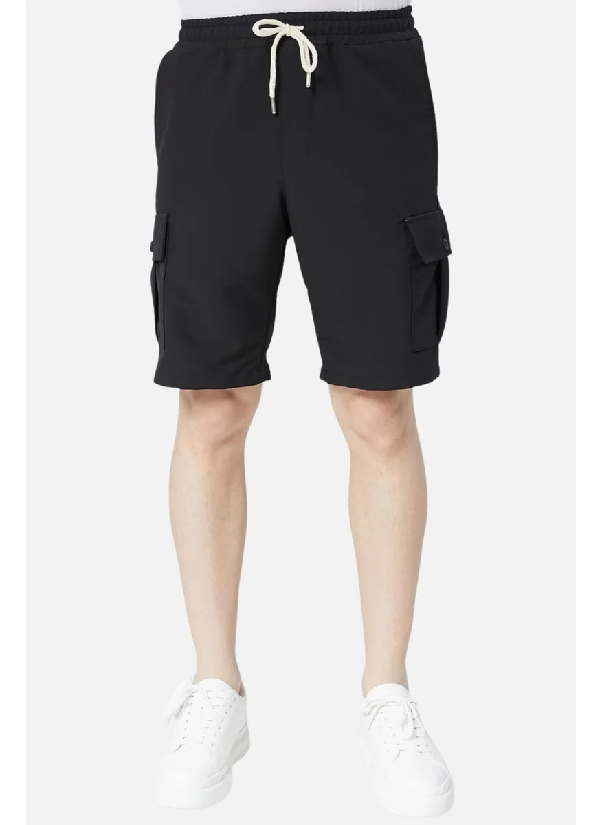 سيدي دينيم Standard Fit Lace-Up Men's Shorts with Elastic Waist Cargo Pocket C360