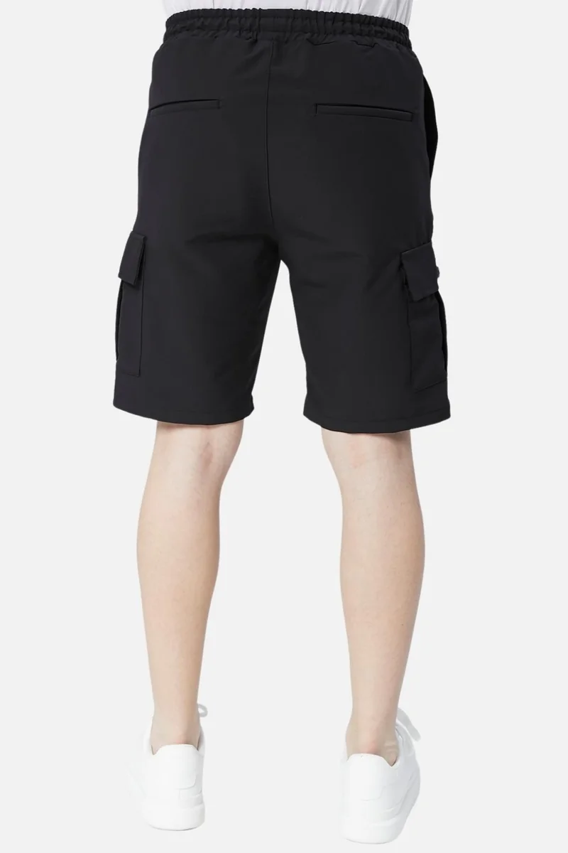 Cedy Denim Standard Fit Lace-Up Men's Shorts with Elastic Waist Cargo Pocket C360