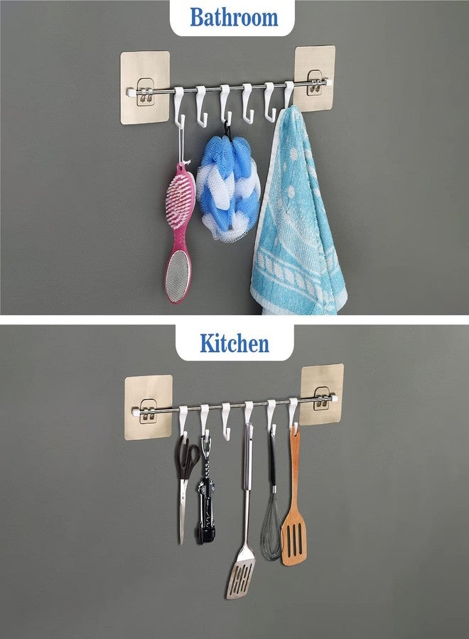 Boniry Stainless Steel 2 Pcs Premium Self Adhesive Wall Hanger Hook Accessories Items,Wall Hangers For Clothes Without Drilling Cloth Hanging Hook For Hanging,Hooks For Wall Hooks Holder(Strip 6 Hook) - Image 5