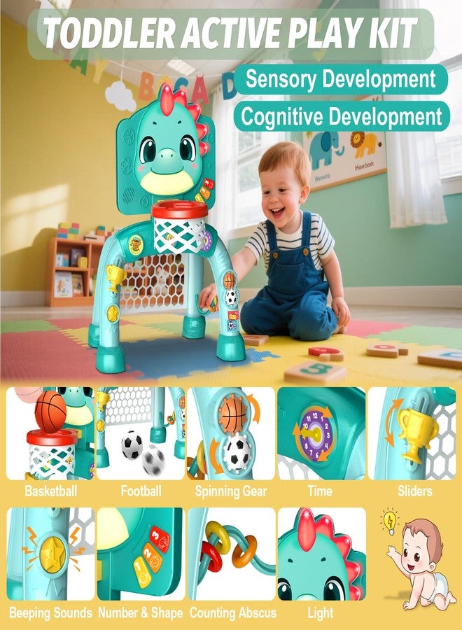 Zerhunt Toddler Sports Gym Toys: Motor Skills Development Energy Release by Mini Basketball & Soccer with Music & Light for Indoor Outdoor - Idea Christmas Birthday Gift for Boys Girls Age 1-3 - Image 2