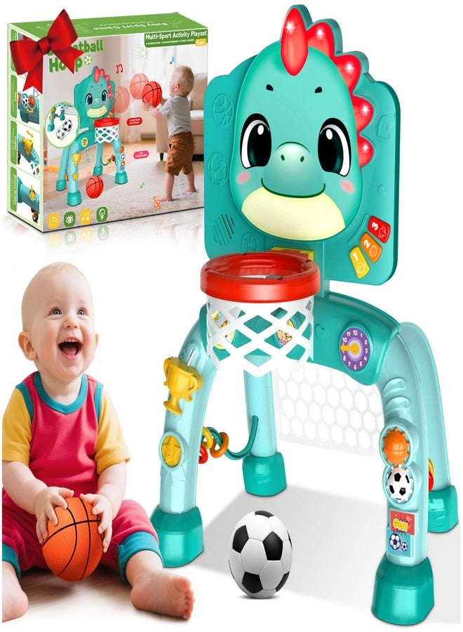 Zerhunt Toddler Sports Gym Toys: Motor Skills Development Energy Release by Mini Basketball & Soccer with Music & Light for Indoor Outdoor - Idea Christmas Birthday Gift for Boys Girls Age 1-3 - Image 1