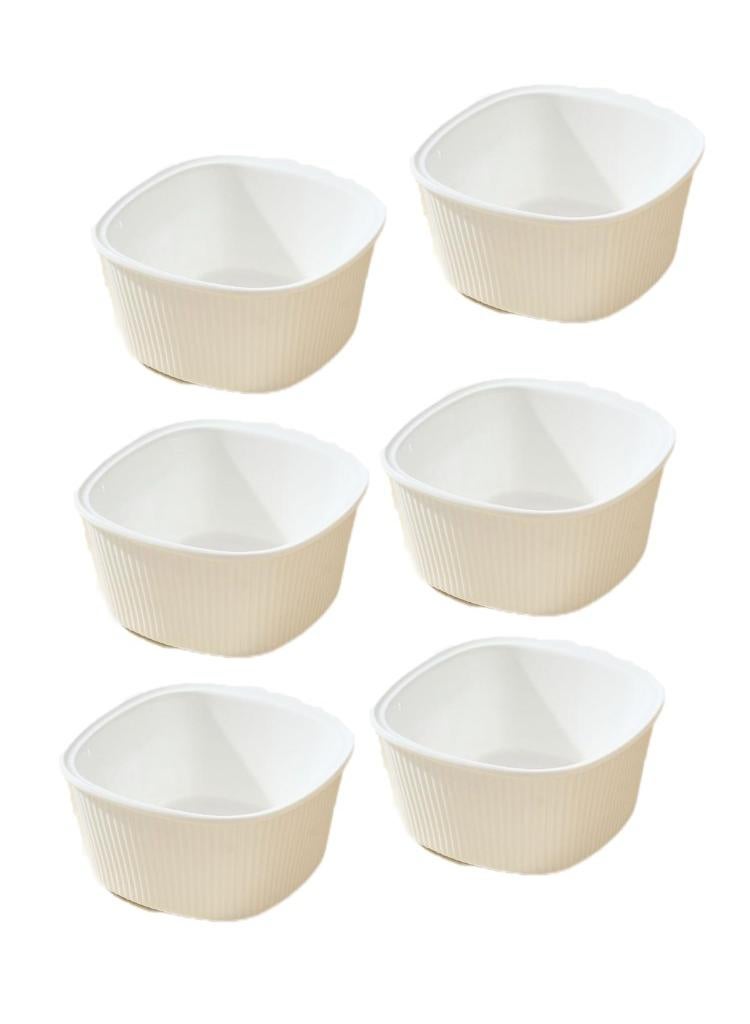 Bluejw Ramekins For Creme Brulee, Porcelain Ramekins Oven Safe, Classic Style Ramekins For Baking, Souffle Ramekins Bowls, Set Of 6  - Image 2