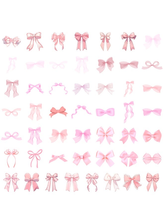 قوس قزح أورينبو 50 قطعة من ملصقات فيونكة لطيفة لزجاجات المياه وحقائب الكمبيوتر المحمول المقاومة للماء، ملصقات فيونكة وردية اللون، ملصقات فينيل مقاومة للماء لزجاجات المياه والكمبيوتر المحمول والجيتار - Image 2