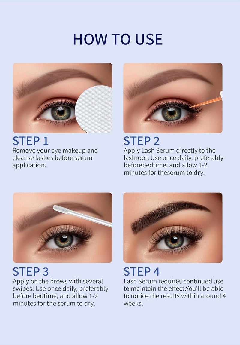 W3W Eyelash and Eyebrow Growth Serum Set Nourishing Lash and Eyebrow Enhancer for Thicker Brows and Grow Bows Faster Longer Fuller Support Serum for Women Men - Image 5