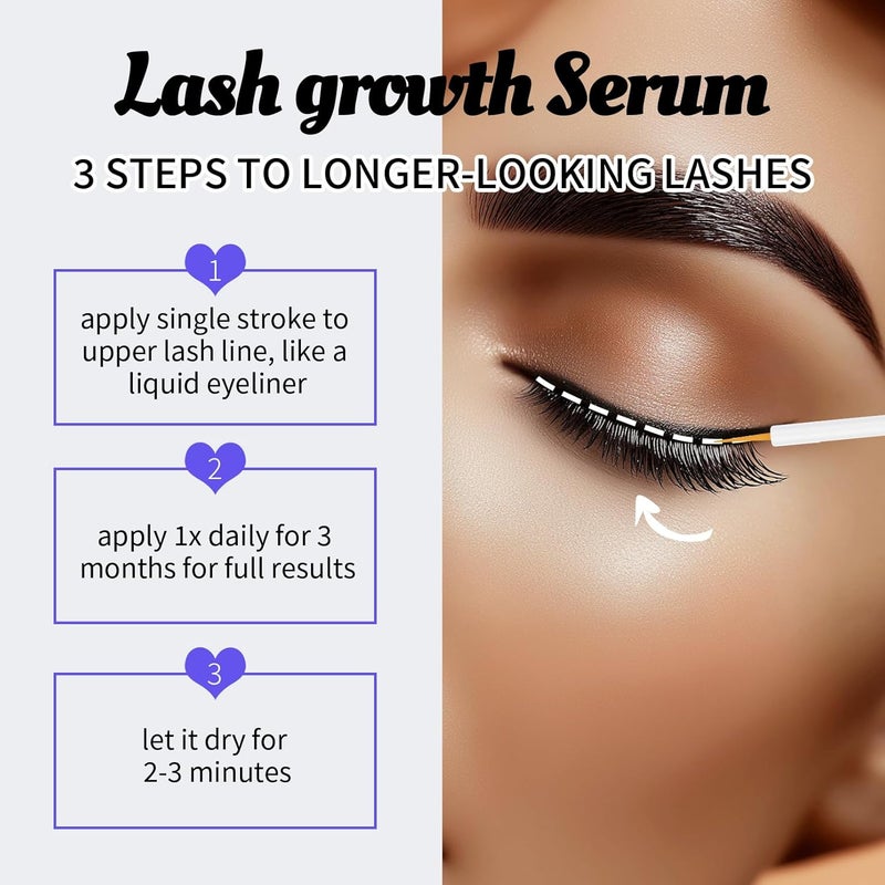 W3W Eyelash and Eyebrow Growth Serum Set Nourishing Lash and Eyebrow Enhancer for Thicker Brows and Grow Bows Faster Longer Fuller Support Serum for Women Men - Image 4