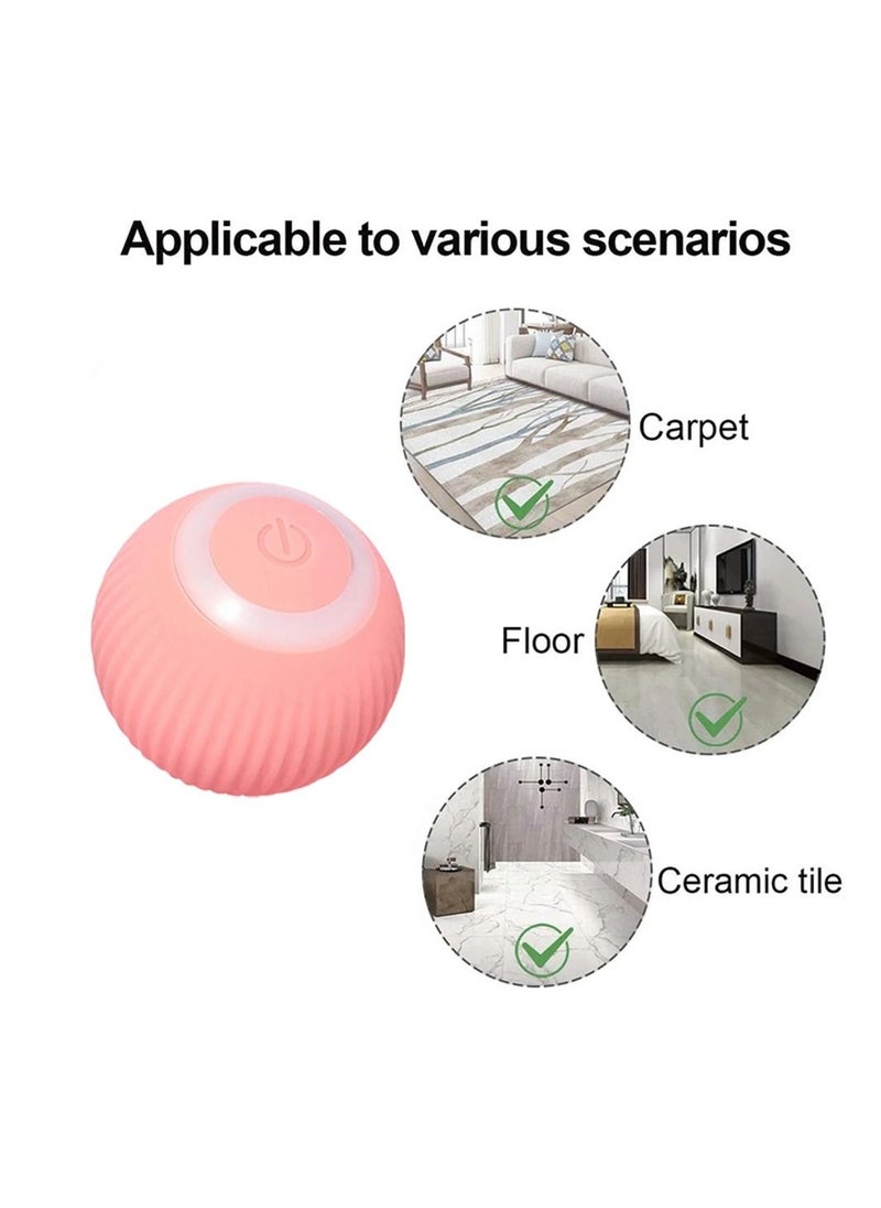 Generic - Interactive Cat Toy Ball, Cat Ball with LED Light, Intelligent Automatic Rolling Ball, Self Rotating 360° Ball, Rechargeable Interactive Ball (Pink) - Image 1