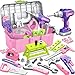 OCHIDO Kids Tool Set with Portable Tool Box Electronic Toy Drill Toddler Tool Set Construction Tools for Kids Ages 3 4 5 6 46 Pcs Tool kit for Christmas Birthday Gifts for Girls - Image 2