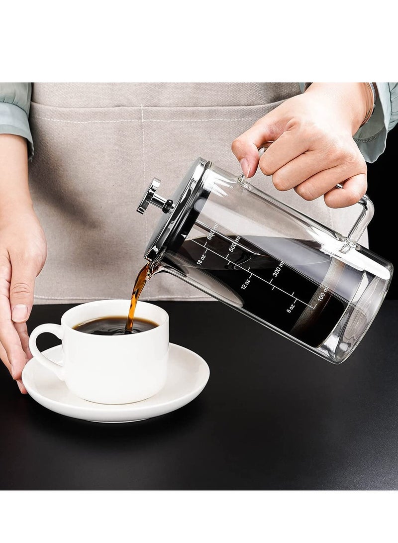 BLACKSTONE French Press Coffee Press Coffee Maker Double Wall Glass with Filter 1000ML - Image 2