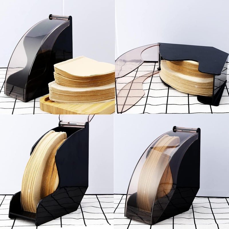 Lonimia Coffee Filter Paper Holder,Cone Filter Paper Box with Dustproof Coffee Filter Dispenser Container Storage Rack Dust Proof Countertop Dispenser Stand - Image 4