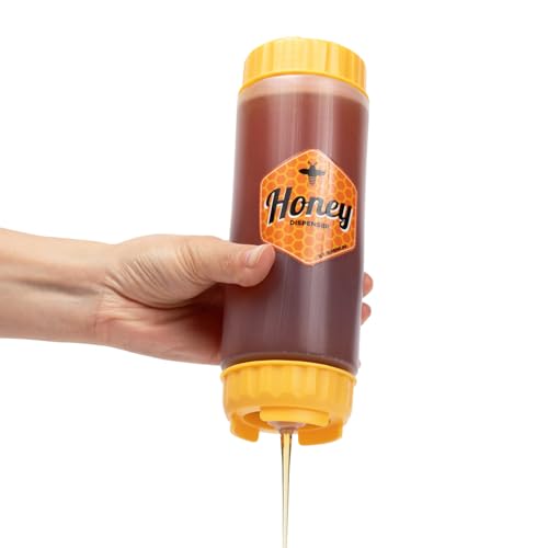 Brenium No‑Drip Honey Dispenser Bottle FIFO – 18 oz BPA-Free Squeeze Jar with Silicone Valve for Mess-Free Pouring – Refillable Honey Container for Syrup, Agave, Salad Dressing, Breakfast Use - Image 1