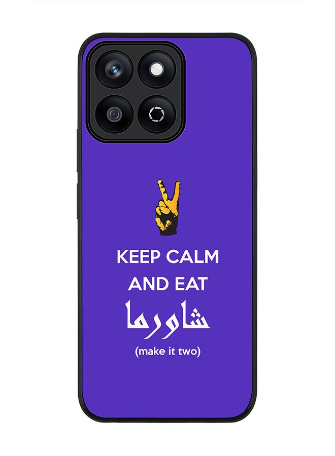 Stylizedd For Honor X7c 4G Case,Slim fit Camera Protection, Shockproof Thin Phone cover  - Keep Calm And Eat Shawarma (Blue) - Image 1