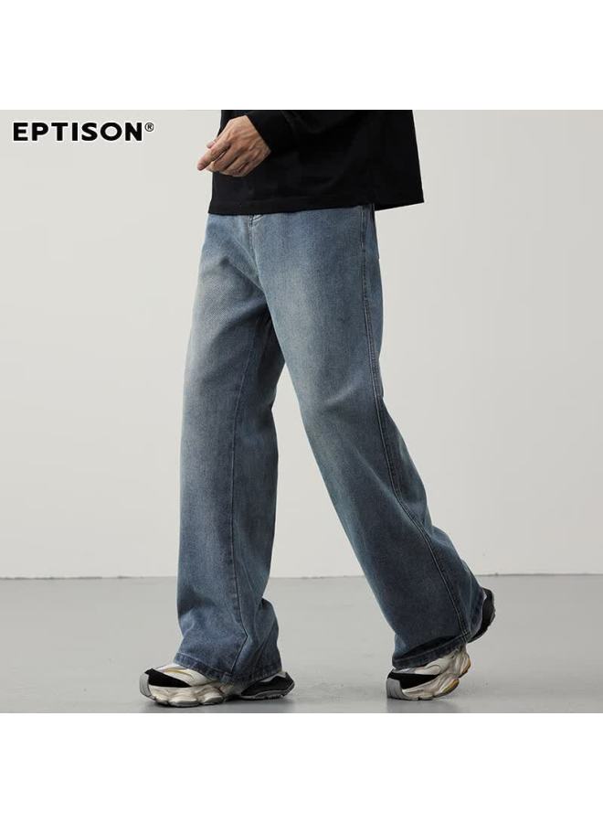 EPTISON Yipintiancheng Autumn Loose Washed Jeans For Men, Straight-leg Wide-leg Pants, Fashionable High Street Versatile Men's Trousers - Image 3