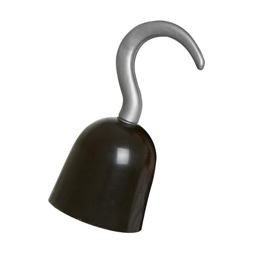 Giraffe Manufacturing Pirate Hook for Kids – Captain Hook Costume Pirate accessories for Boys & Girls, Halloween Dress Up Hand Prop, Carnival Party Favor, Black & Silver Plastic Captain Prop Apparel - Image 1