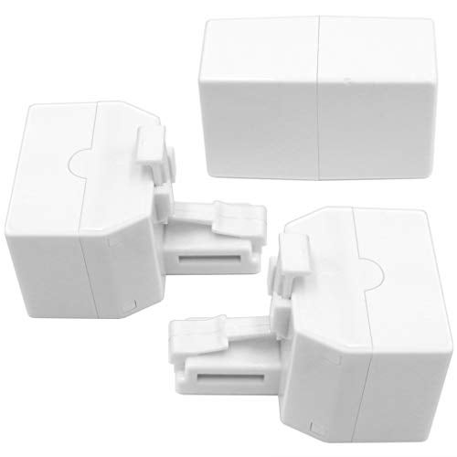 NECABLES 2+1Pack 2pcs Double Phone Jack Splitter RJ11 6P4C 1 Male to 2 Females and 1pc Phone Line Coupler for Landline and Fax White - Image 2