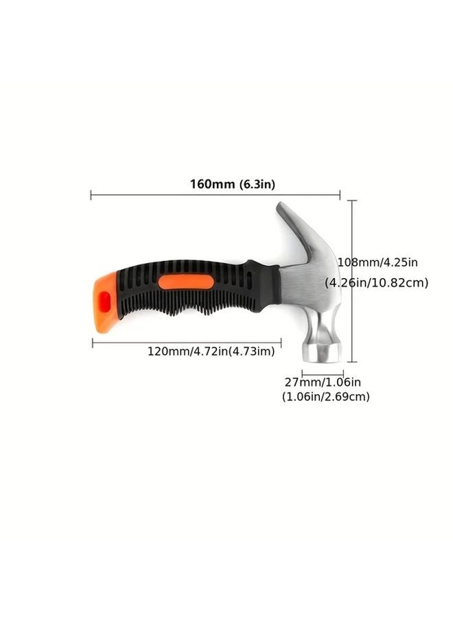 Black Carbon Steel Claw Hammer Small Woodworking Iron Household Hardware Tool - Image 3