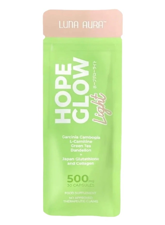 لونا أورا هوب جلو لايت ٥٠٠ ملغ ٣٠ كبسولة