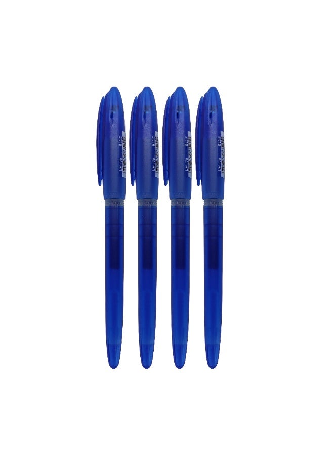 يوني بول Uniball UM-170 Signo Blue Gel Stick Pen 0.7 mm | Smooth Gel Ink Writing Pen | Fine Tip | Pack of 4 - Image 1
