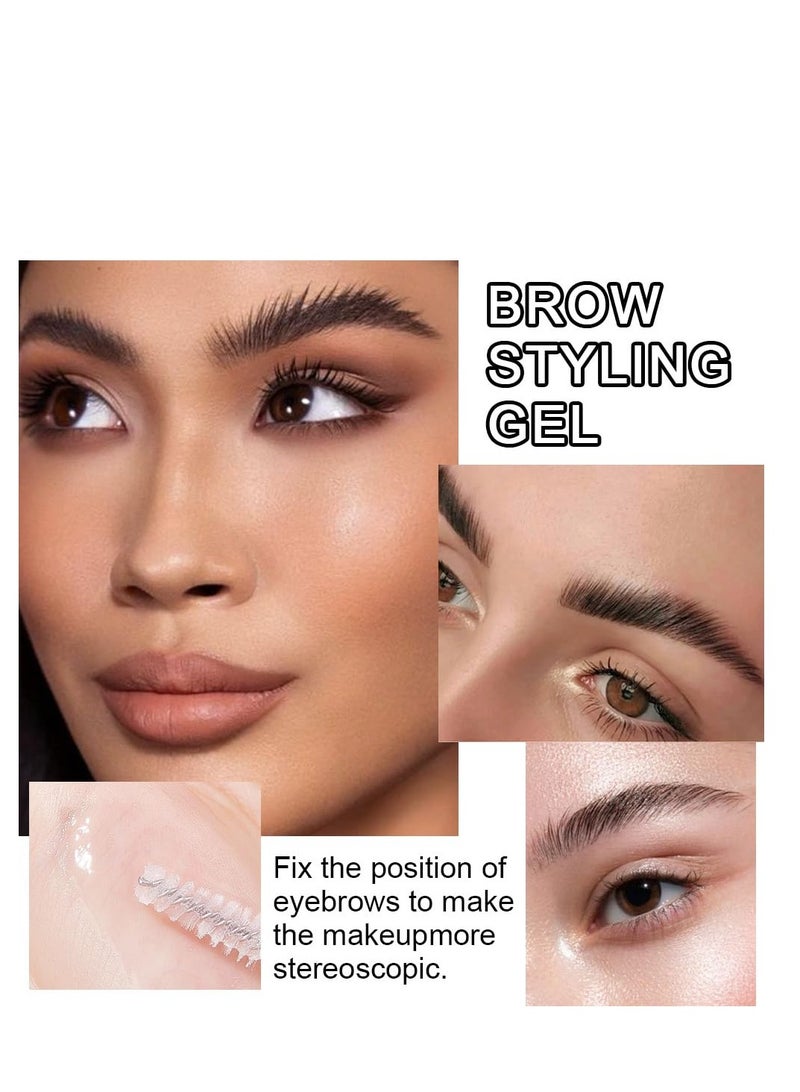 SYOSI مجموعة مكياج جل تثبيت الحواجب الشفافة 2 قطعة، صابون غراء الحواجب، جل رفع الحواجب الشفاف، جل حواجب سريع التشكيل، خالي من القسوة، مستحضرات تجميل مقاومة للماء تدوم طويلاً - Image 2