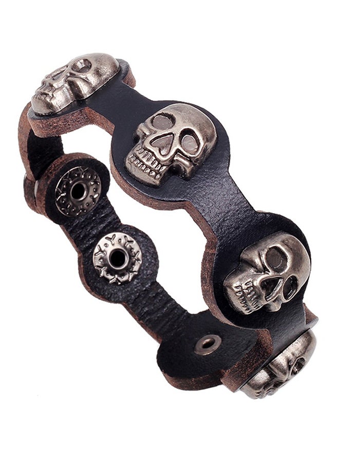 Skull Design Leather Bracelet