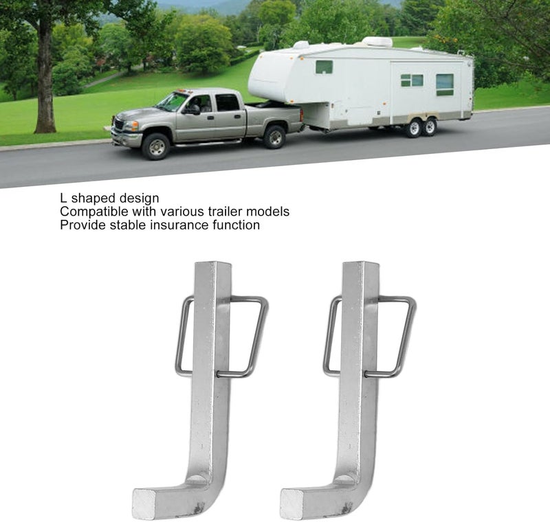 2Pcs Premium Snap L Pins, Steel Snap L Pins Equalizer with Integrated Snap Clips for Weight Distribution Hitches, L - Shaped Quick Release Pins for Trailer Stability - Image 3