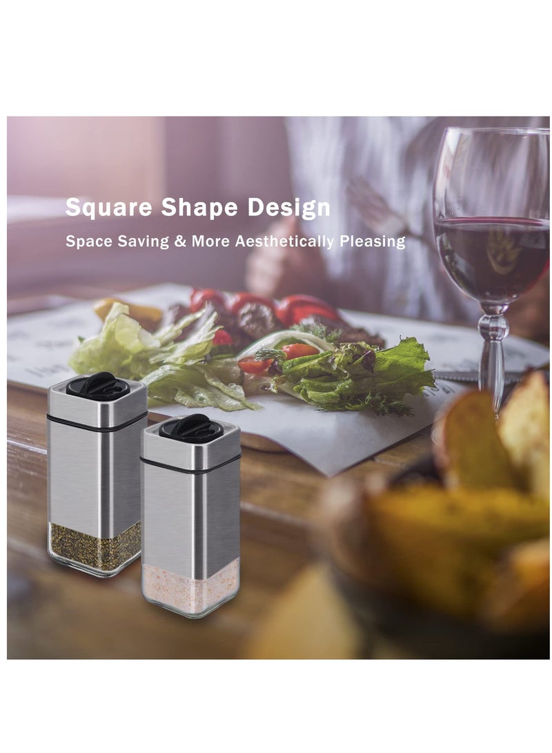 Excefore Salt and Pepper Shakers, Salt Shaker with Adjustable Pour Holes, Glass Salt Pepper Shaker Set, Perfect for Black Pepper, Kosher and Sea Salt - Image 3