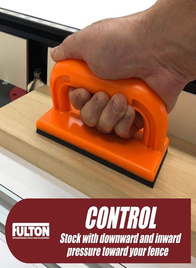 فولتون كتل دفع منشار طاولة أمان من فولتون لأعمال النجارة، قطعتان - وسادة مانعة للانزلاق، مقبض مريح، تحافظ على سلامة يديك على طاولات التوجيه، والمفاصل، وآلات تشكيل الخشب، ومناشير الشريط - Image 2