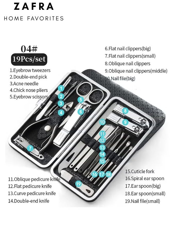 ZAFRA At-Home 19pc Manicure & Pedicure Set with Storage Bag - Image 4