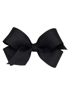 Wee Ones Wee Ones Baby Girls' Mini Classic Grosgrain Hair Bow on a WeeStay Clip w/Plain Wrap Center - Black,One Size  - Image 1