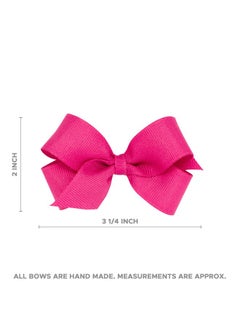 Wee Ones Wee Ones Baby Girls' Mini Classic Grosgrain Hair Bow on a WeeStay Clip w/Plain Wrap Center - Black,One Size  - Image 4