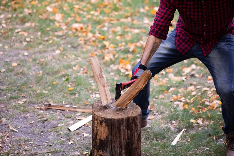 INTERTOOL Hatchet for Chopping Wood and kindling - Small Hand Axe for Camping Firewood - 15â€ Survival Ax - with Shock-Absorbing Fiberglass Anti-Slip Handle HT-0261 - Image 2