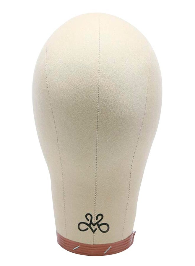 MILANO COLLECTION 21” Cork Mannequin Head with Canvas Cover for Making And Styling Wigs, DIY Wig Block, Includes Bag for Storage or Travel and 15 T-Pins, Fits Most Tripods, Clamps and Suction Stands - Image 1