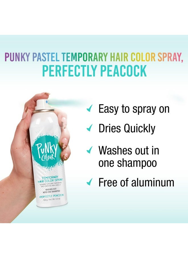 Jerome Russell Punky Pastel Temporary Hair Color Spray, Perfectly Peacock, Spray-On Hair Color, Fast-Drying, Non-Sticky, Travel Size Hair Dye For Instant Vivid Hair Color, 3.5 Oz, 1-Pack  - Image 2
