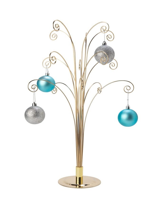 Creative Hobbies 20 Inch Tall Ornament Display Tree, Bright Brass Plated, Holds 15 Ornaments - Image 2