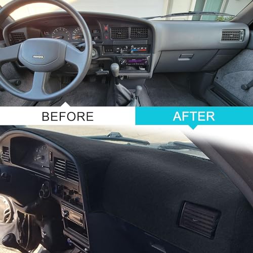 HanLanKa Dashboard Cover Dash Cover Mat Pad Custom Fit for Toyota 4Runner Pickup Truck 1989 1990 1991 1992 1993 1994 1995(89-95 Black) - Image 2