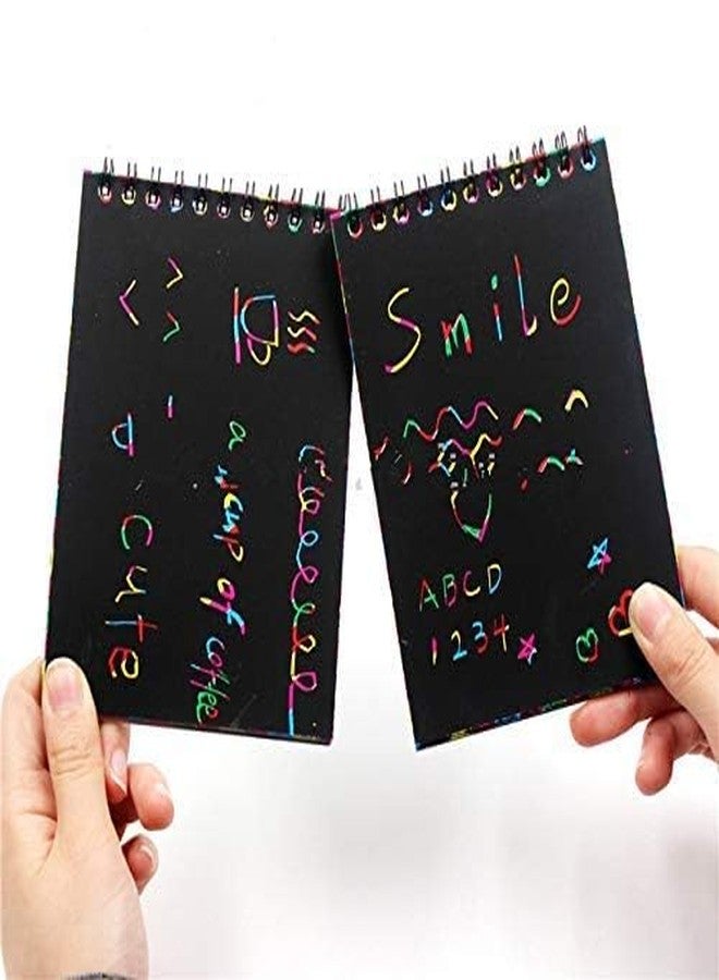 Kanak Mall Rainbow Scratch Book for Kids A4 Size Scratch Art Magic Doodle Mandala Art Drawing Coloring Book Black Scratch Paper Note Art and Craft Return Gift for 4 Years and Above(5.5 x 4 inch) - Image 4