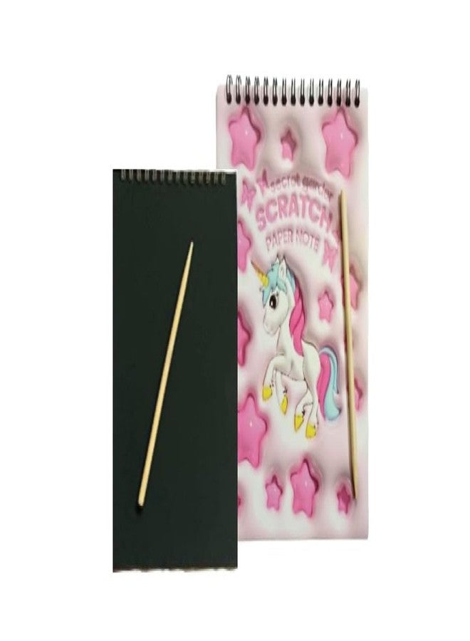 Kanak Mall Rainbow Scratch Book for Kids A4 Size Scratch Art Magic Doodle Mandala Art Drawing Coloring Book Black Scratch Paper Note Art and Craft Return Gift for 4 Years and Above(5.5 x 4 inch) - Image 1