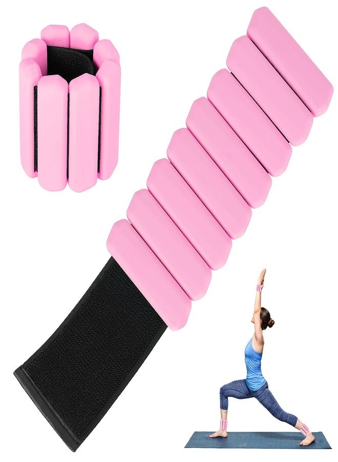 Teikugv Wrist Weights Set of 2, Wearable Arm & Leg Weights for Women & Men, Adjustable Wrist Ankle Weights for Walking, Yoga, Swimming, Gym, 2lb (Pink) - Image 1