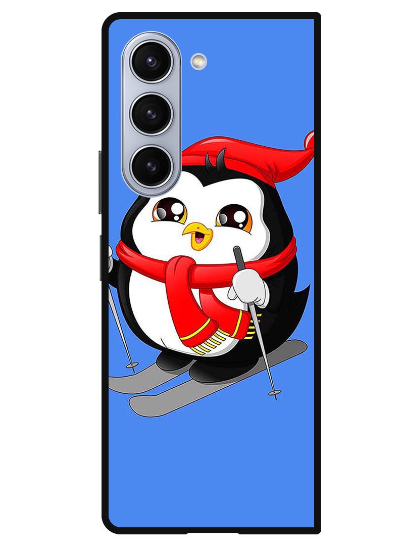 Theodor Protective Case Anti Scratch Shock Proof Bumper Cover For Samsung Galaxy Z Fold 5 Skating Penguin - Image 1