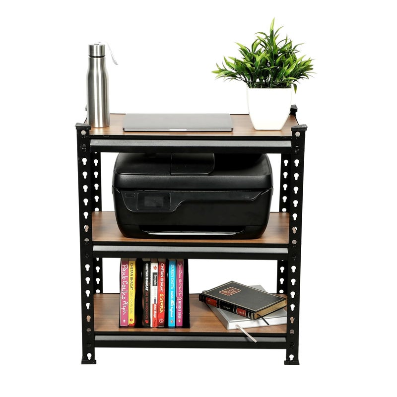 PLANET Planet 3 Tier Adjustable ShelfMultipurpose Boltless RackShelfLaminated Natural Iron Wall ShelfStorage RackTool Organiser Wooden Display ShelfHome and Kitchen Storage RackShoe Organizer Brown  - Image 4