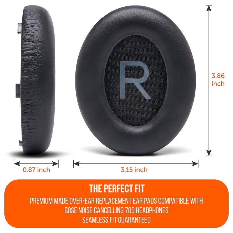 WC Wicked Cushions Upgraded Replacement Ear Pads for Bose 700 Noise Cancelling Headphones (NC700) - Softer PU Leather, Luxurious Memory Foam, Added Thickness, Extra Durable Ear Cushions | (Black) - Image 5