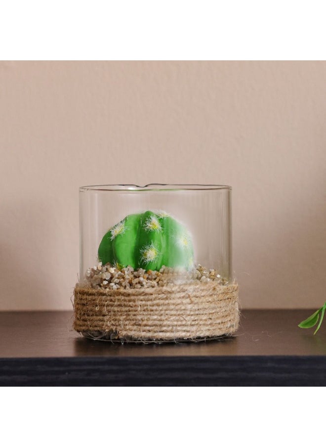 DANUBE HOME Danube Home Treo Sphere Cactus Terrarium - 8.5X8 Cm Multi Color Glass Flower Decoration Low Maintenance Home Decor Collection Decorative Home Accessories  - Image 1